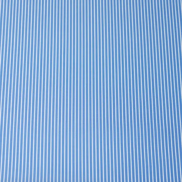 Silvano Medium Blue Popelin Stripes 1 - 4