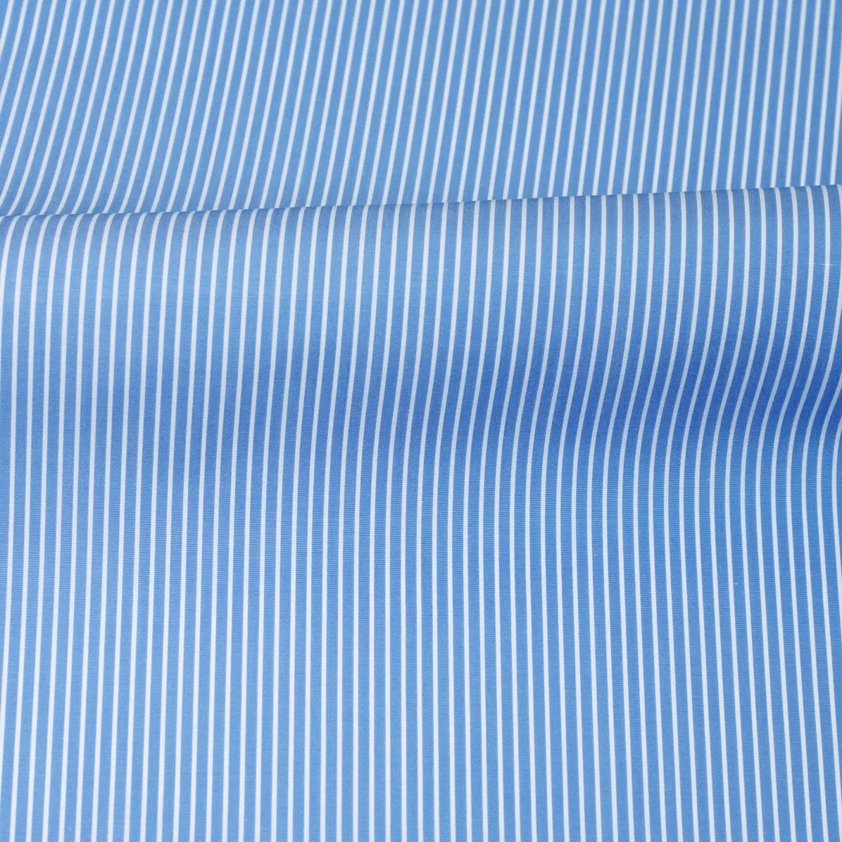 Silvano Medium Blue Popelin Stripes 1