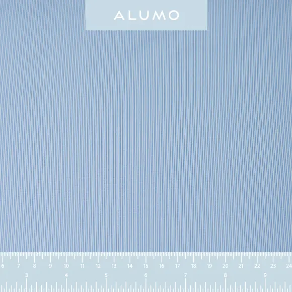 Organic Supraluxe Medium Blue Popelin Stripes 1 - 2