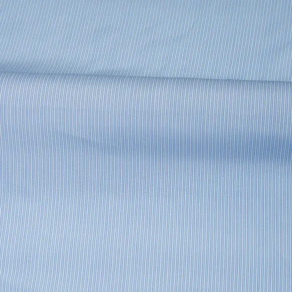 Organic Supraluxe Medium Blue Popelin Stripes 1 - 3