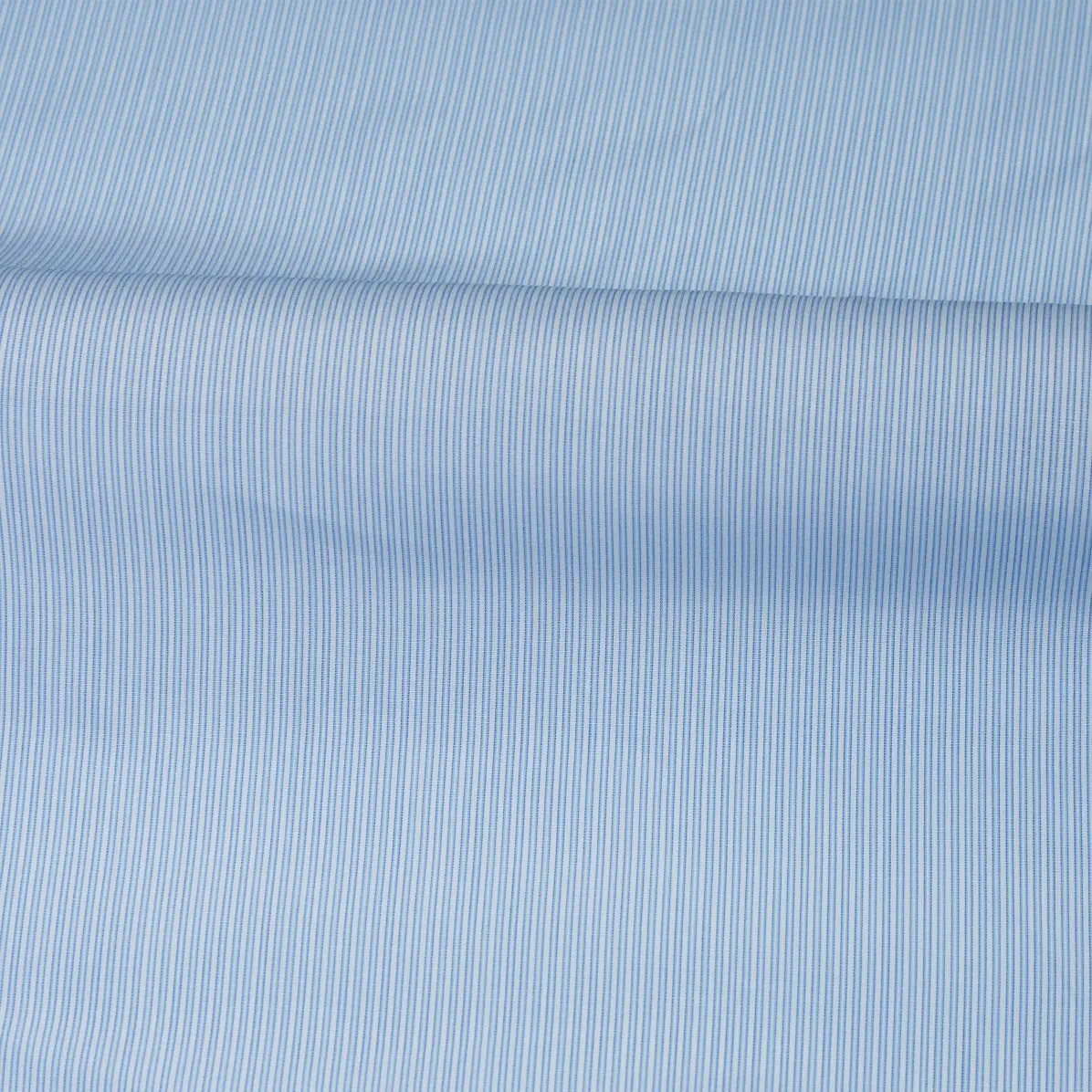 Organic Supraluxe Medium Blue Popelin Stripes 1