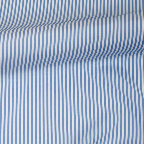 Soyella Duecento Medium Blue Popelin Stripes 1 - 3