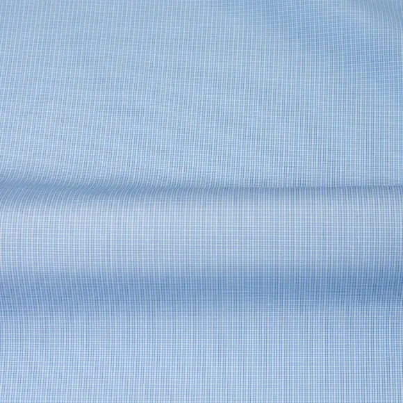 Organic Supraluxe Medium Blue Popelin Check 1 - 3