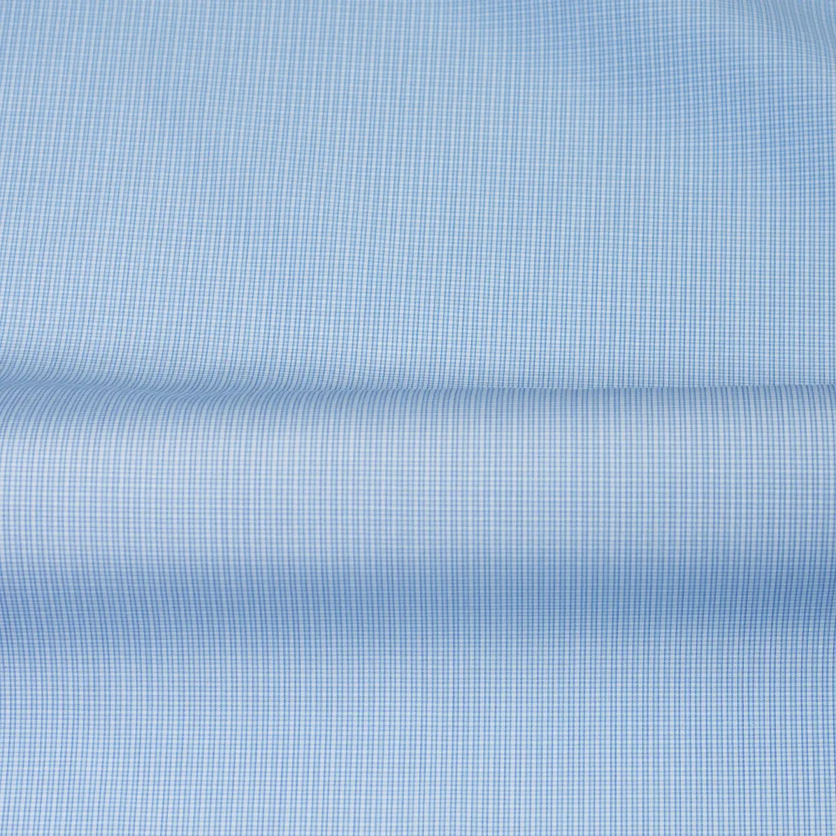 Organic Supraluxe Medium Blue Popelin Check 1