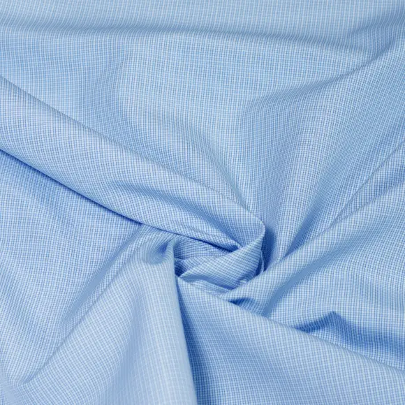 Organic Supraluxe Medium Blue Popelin Check 1