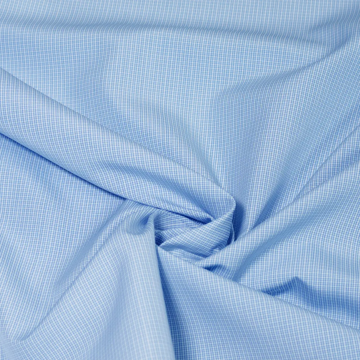 Organic Supraluxe Medium Blue Popelin Check 1