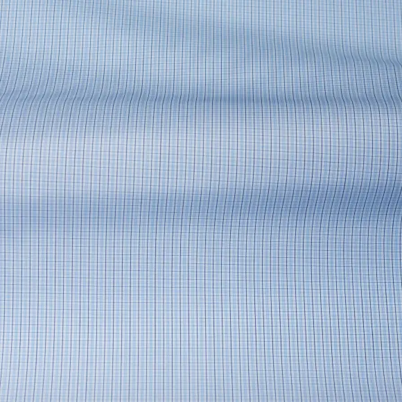 Soyella Duecento Bleu clair Popeline Carreaux 2 - 3