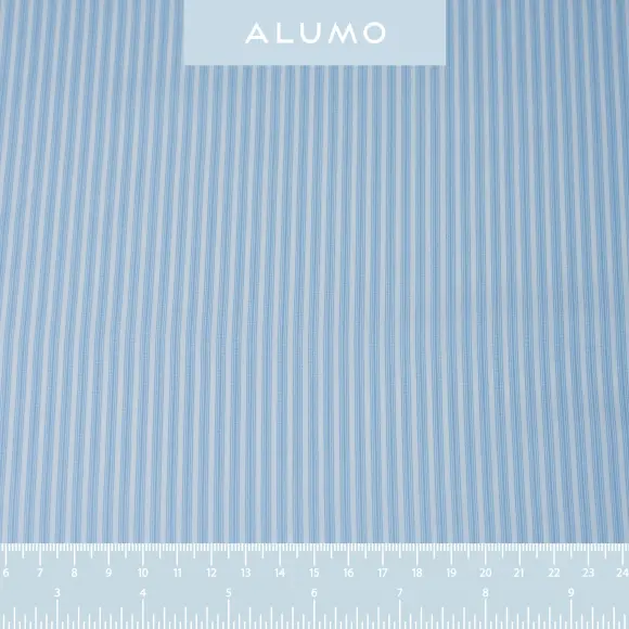 Organic Supraluxe Mittelblau Popelin Streifen 2 - 2