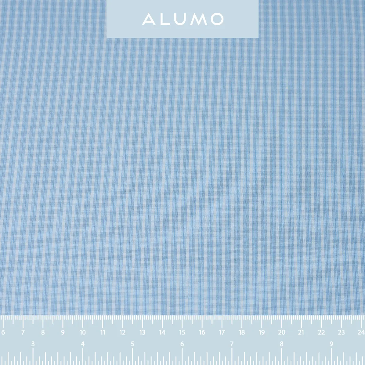 Organic Supraluxe Bleu moyen Popeline Carreaux 2