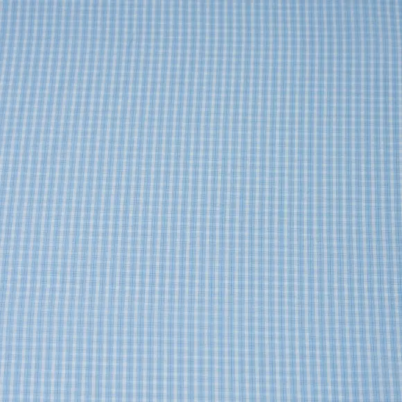 Organic Supraluxe Bleu moyen Popeline Carreaux 2 - 4