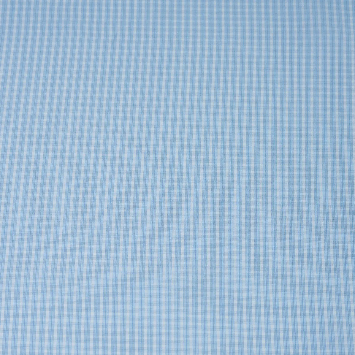 Organic Supraluxe Bleu moyen Popeline Carreaux 2