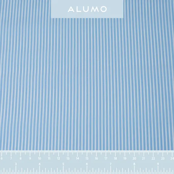 Organic Supraluxe Blu medio Popelin Righe 3 - 2