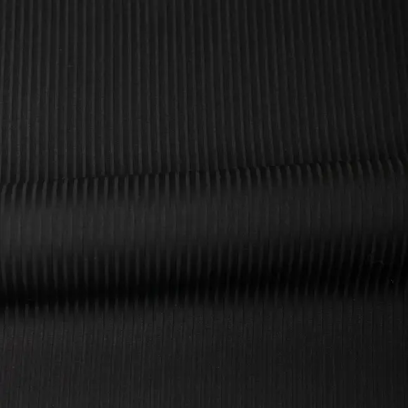 Voile Plissé Schwarz Plissee Strukturierte Streifen 2 - 3