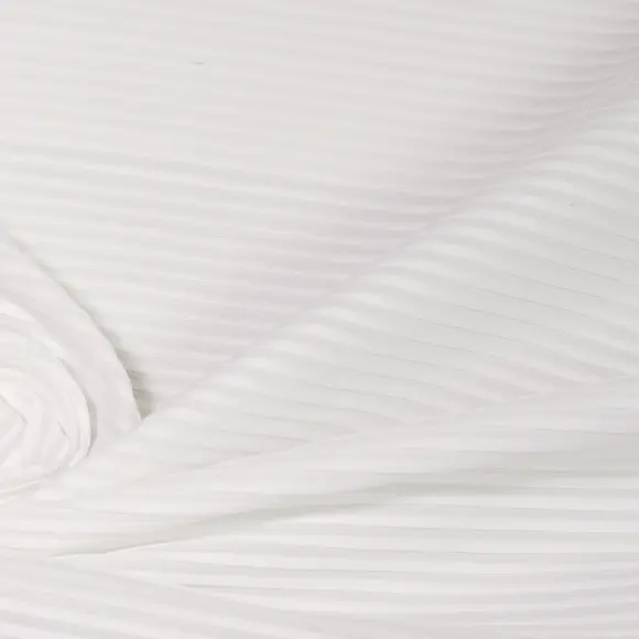 Voile Plissé Weiß Plissee Strukturierte Streifen 3