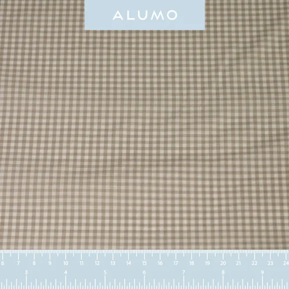 Avellino Grey Popelin Check - 2