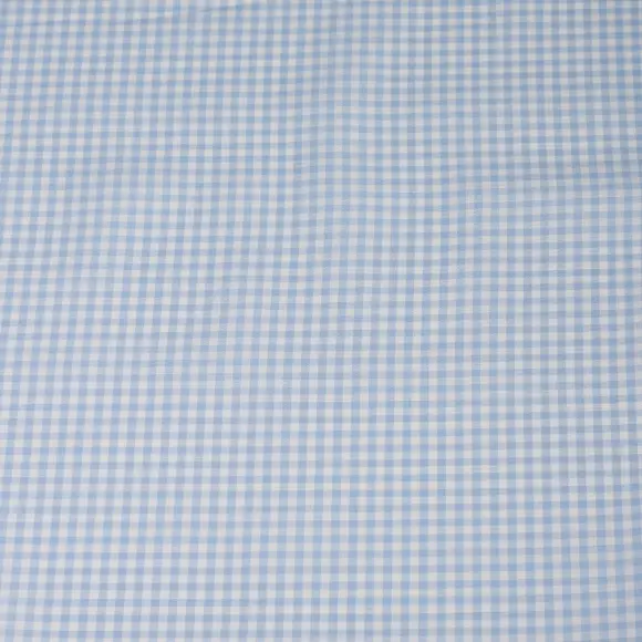 Avellino Bleu clair Popeline Carreaux   - 4