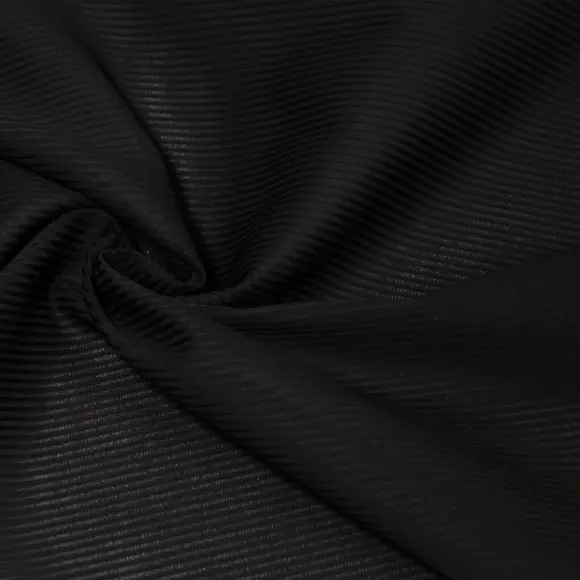 Voile Plissé Schwarz Plissee Strukturierte Streifen 1