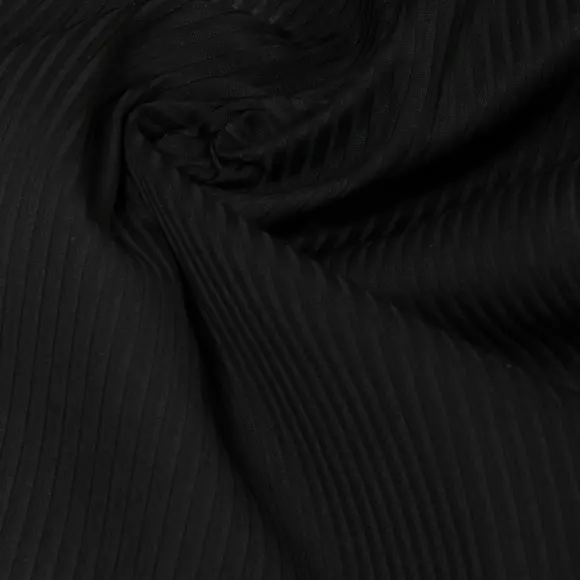 Voile Plissé Schwarz Plissee Strukturierte Streifen 2