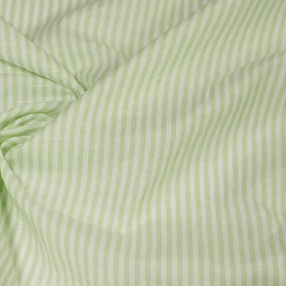 Avellino Green Popelin Stripes