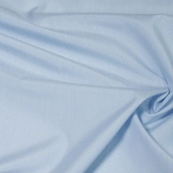 Suprastretch Popelin Hellblau Popelin Streifen