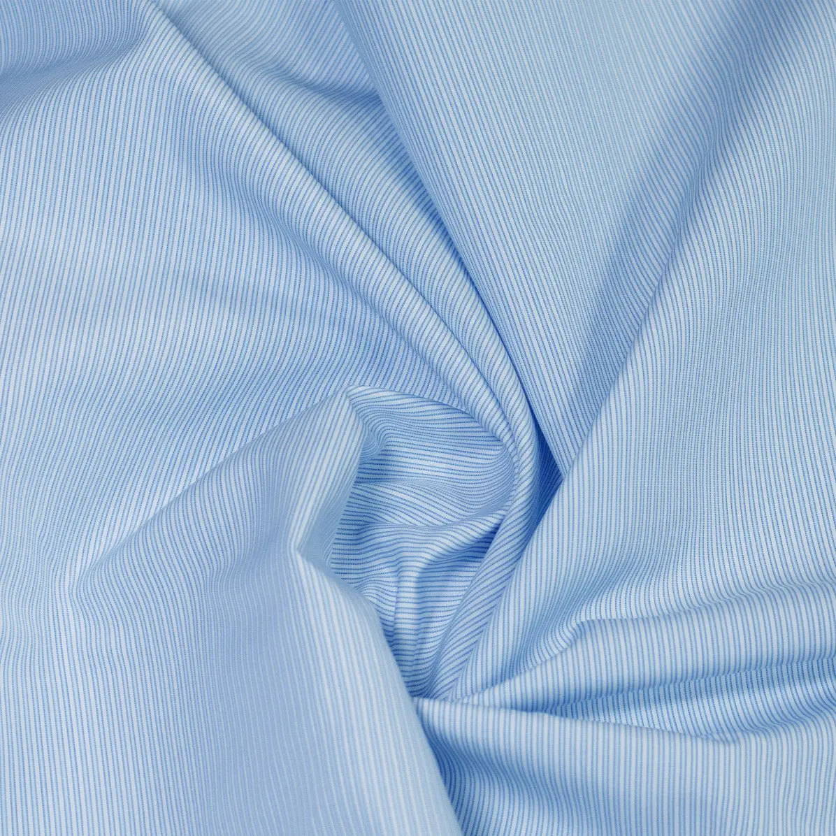 Organic Supraluxe Medium Blue Popelin Stripes 1