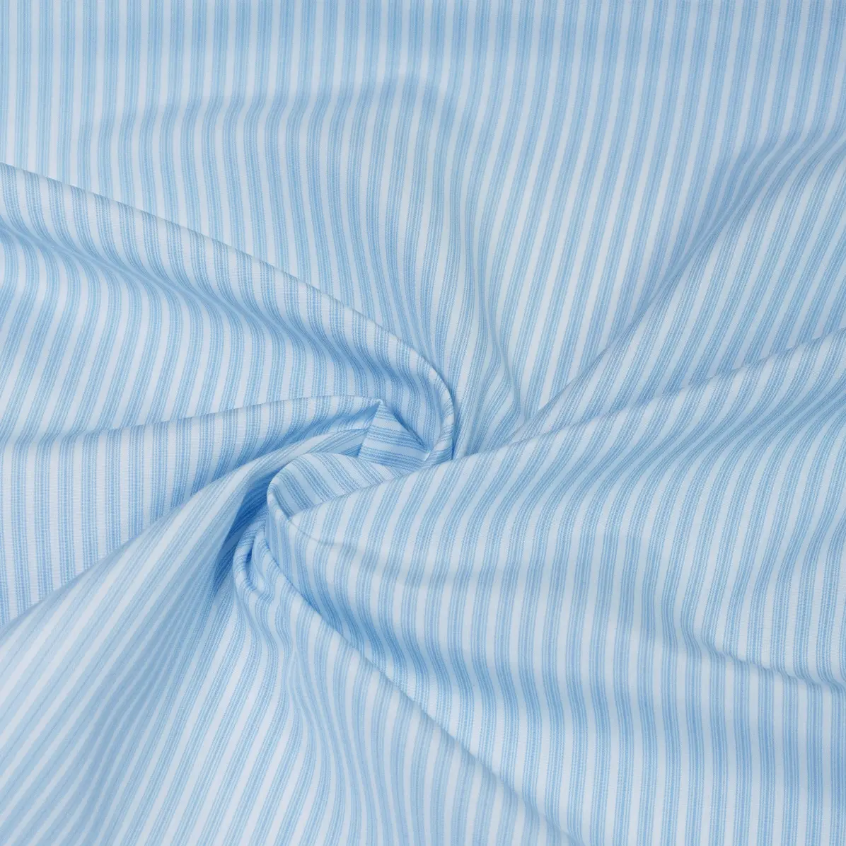 Organic Supraluxe Mittelblau Popelin Streifen 2