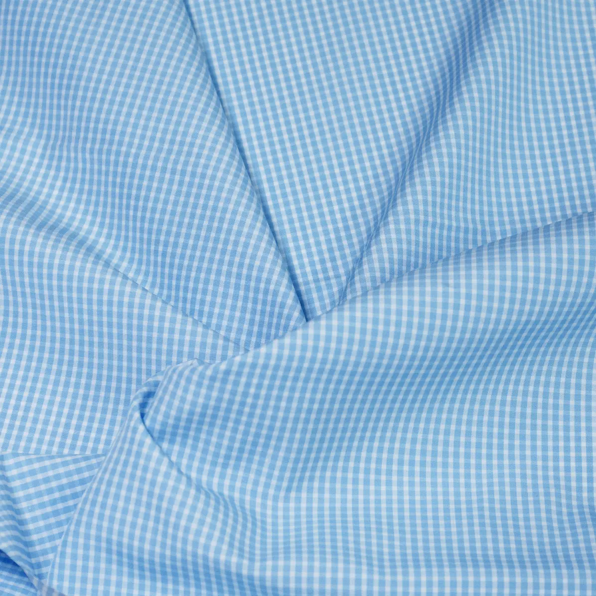 Organic Supraluxe Medium Blue Popelin Check 3