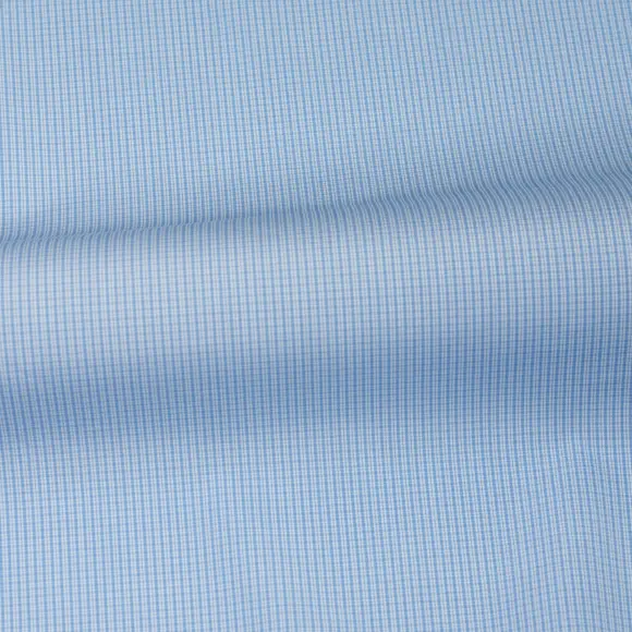 Supraluxe Light Blue Popelin Check 2 - 3