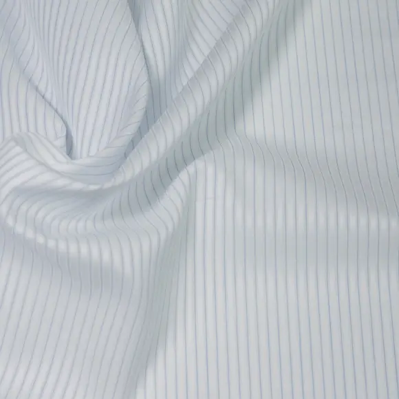 Zephir Soyella Mittelblau Dobby/Strukturiert Streifen