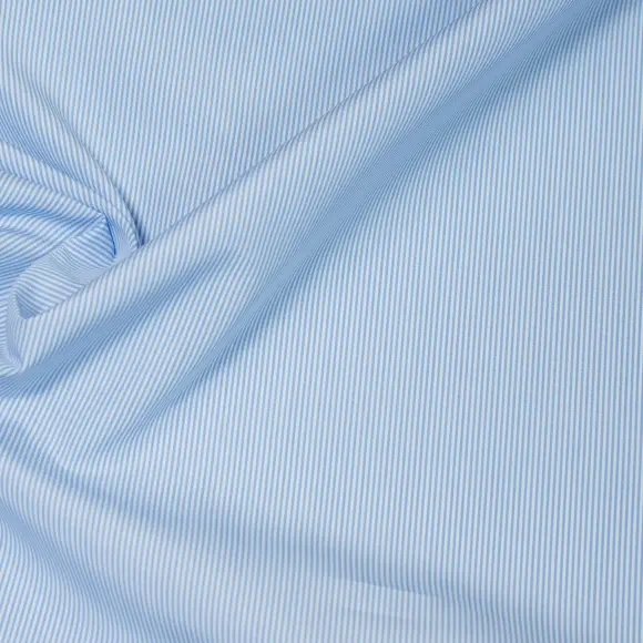 Supraluxe Azzurro Popelin Righe 3