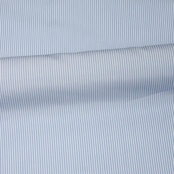 Supraluxe Azzurro Popelin Righe 1 - 3