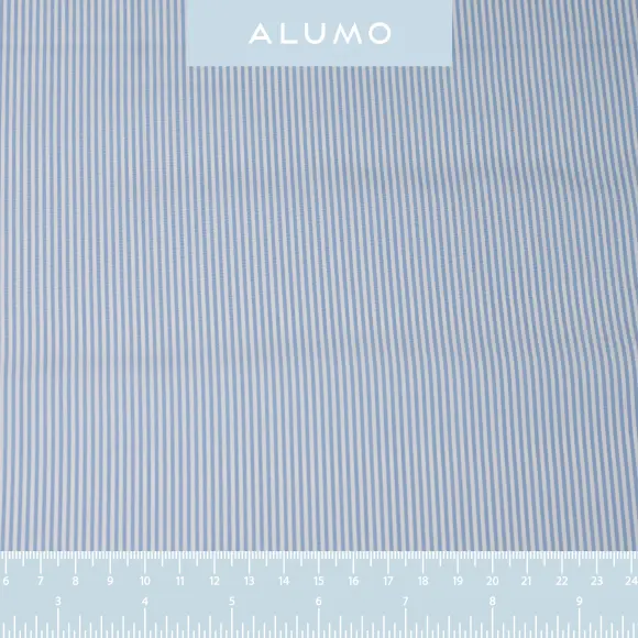 Supraluxe Azzurro Popelin Righe 1 - 2