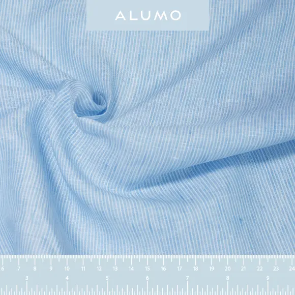 Centolino Medium Blue Popelin Stripes 1