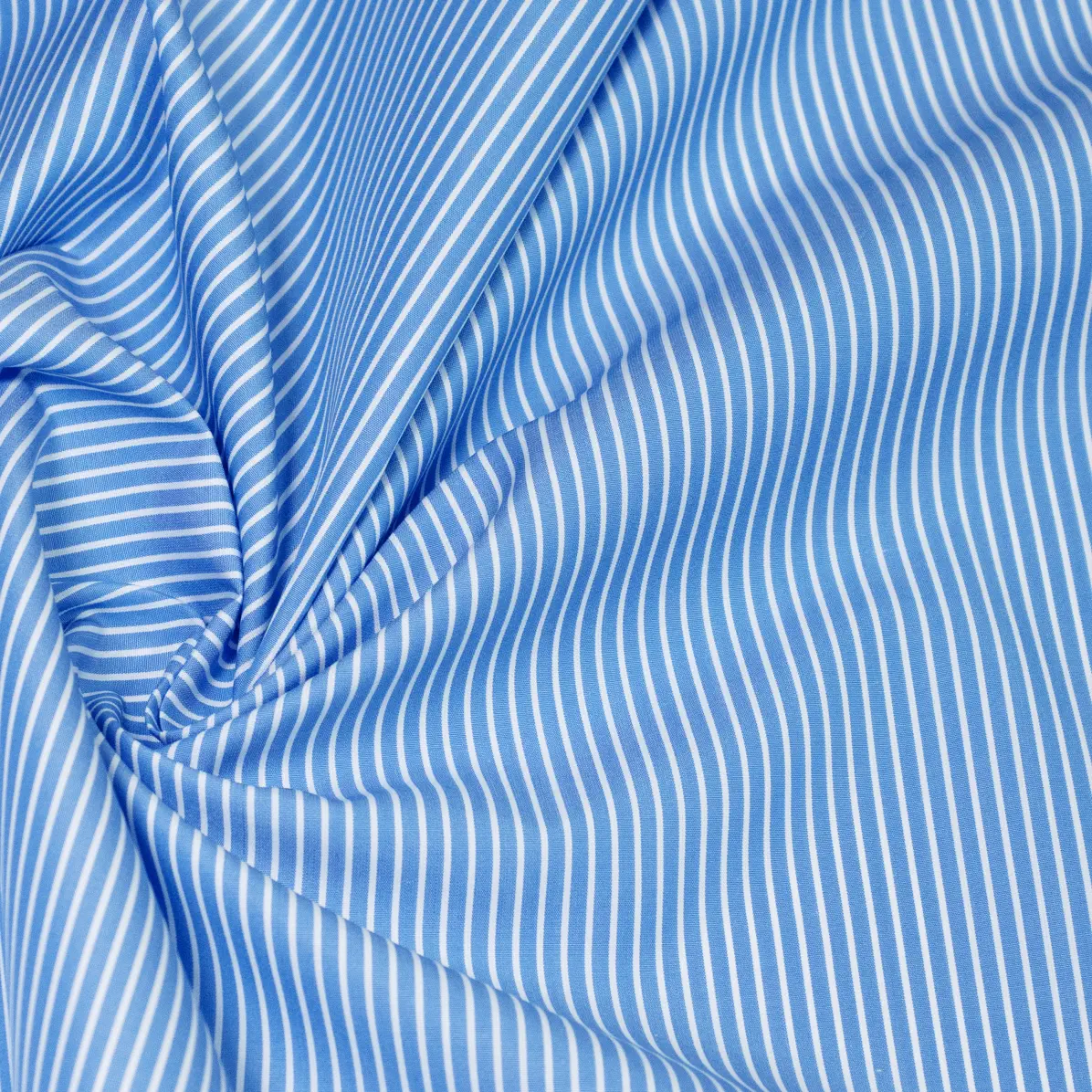Silvano Medium Blue Popelin Stripes 1