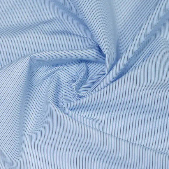 Silvano Azzurro Popelin Righe