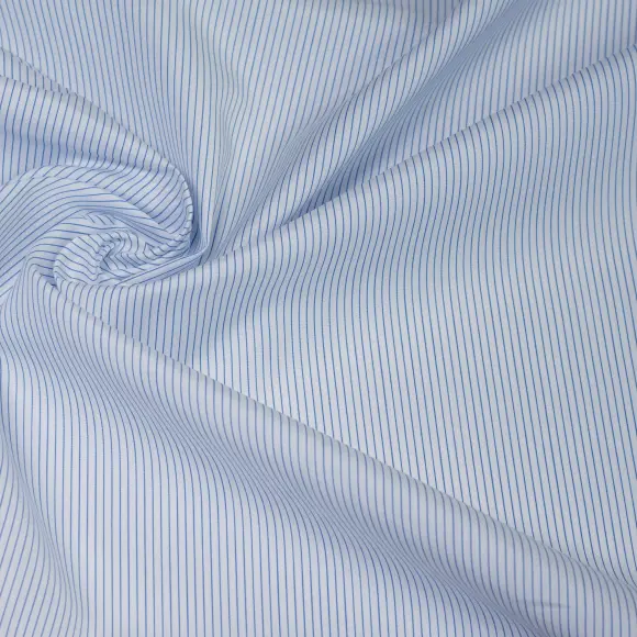 Soyella Duecento Bleu moyen Popeline Rayures 3