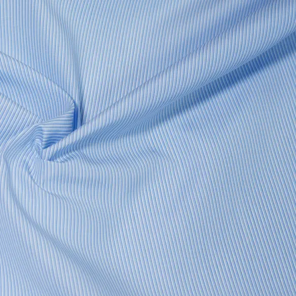 Soyella Duecento Mittelblau Popelin Streifen 1