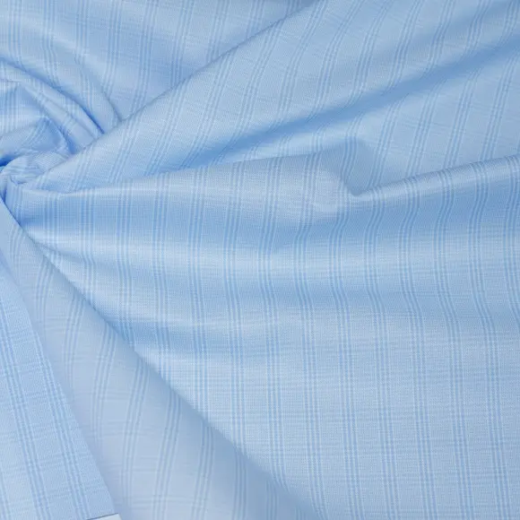 Salvatore Triplo Light Blue Twill Check