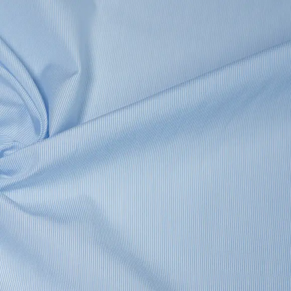 Sea Island Medium Blue Popelin Stripes 1