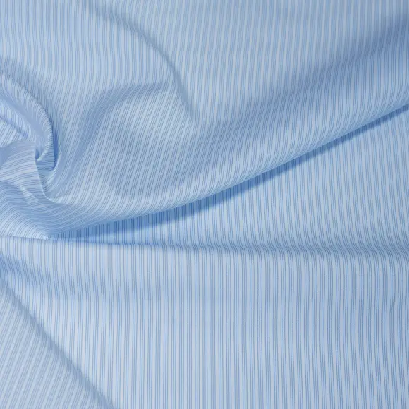 Sea Island Bleu moyen Popeline Rayures 5