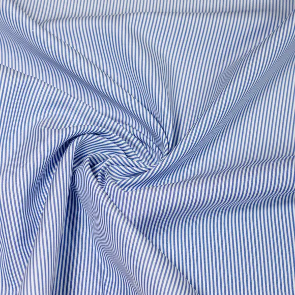 Sea Island Blu scuro Popelin Righe 1
