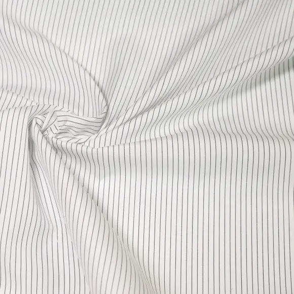 Sea Island Schwarz Popelin Streifen 2