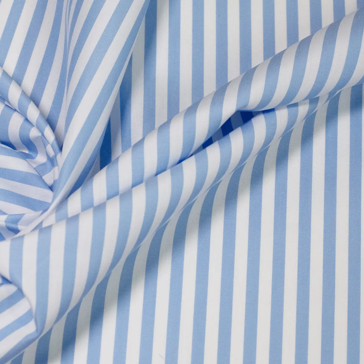 Supraluxe Bleu clair Popeline Rayures 8