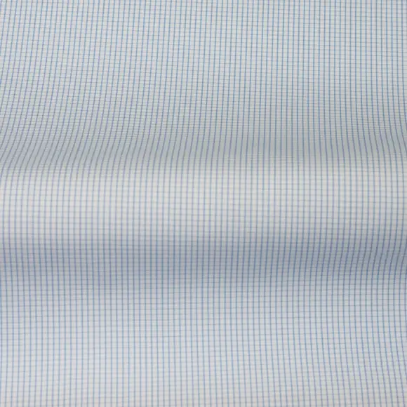 Supraluxe Light Blue Popelin Check 1 - 3