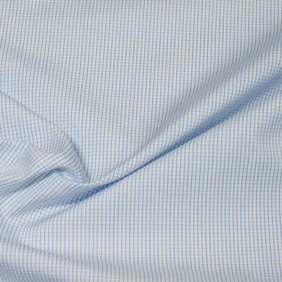 Supraluxe Light Blue Popelin Check 1