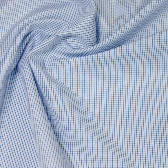 Supraluxe Medium Blue Popelin Check 1