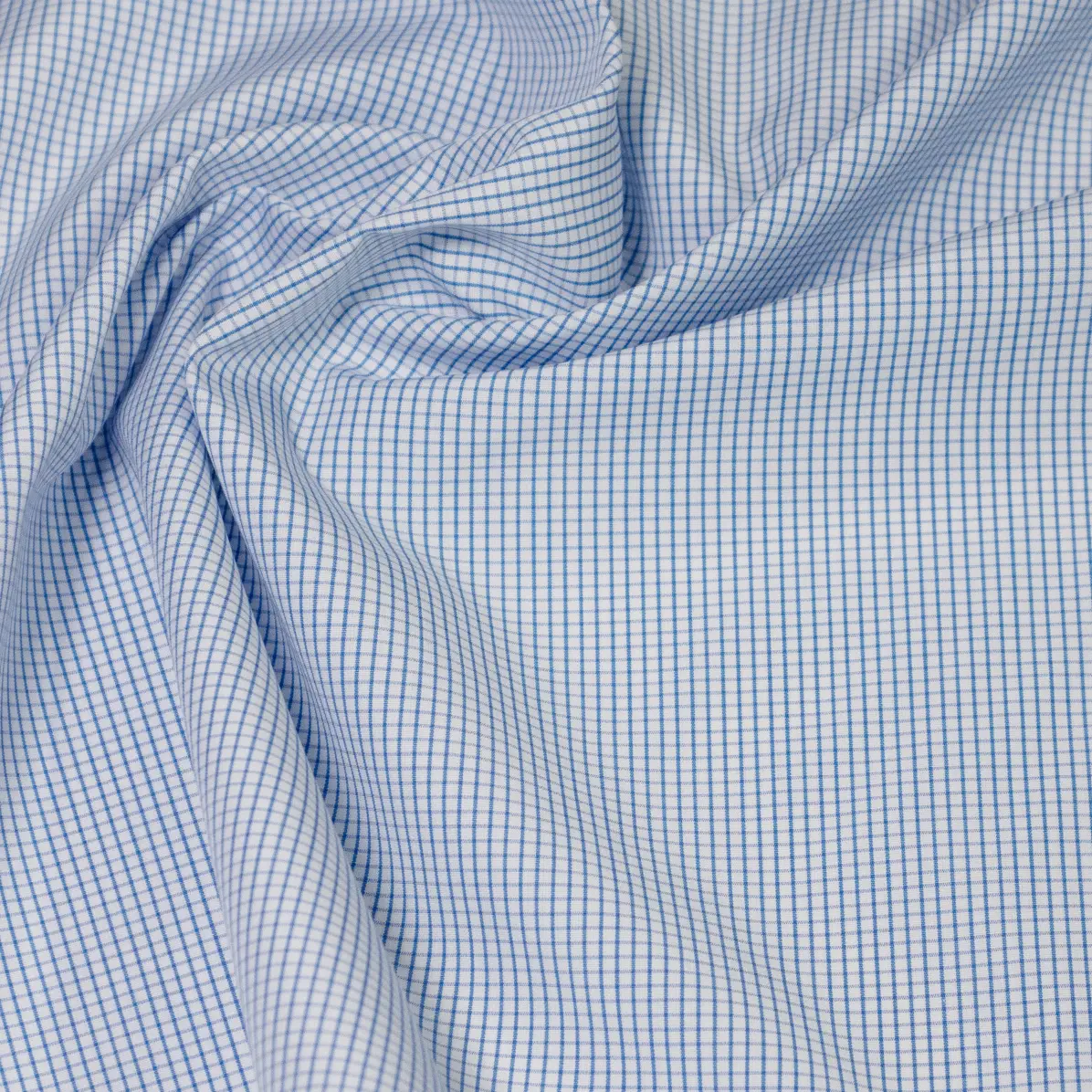 Supraluxe Medium Blue Popelin Check 1
