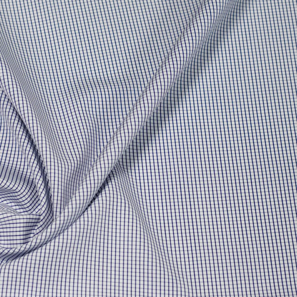 Supraluxe Bleu foncé Popeline Carreaux 1