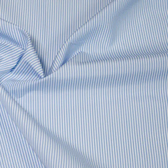 Supraluxe Azzurro Popelin Righe 1