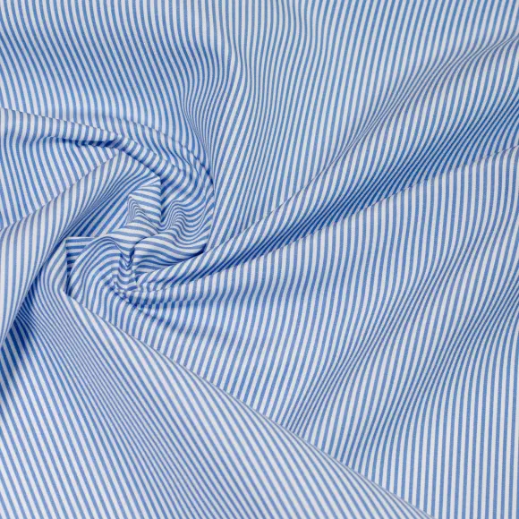 Supraluxe Medium Blue Popelin Stripes 1